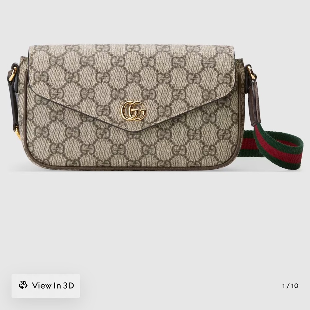 Gucci Beige and Brown ophidia pochette comes with box